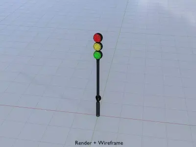 Spherical stylized traffic light design 2 3D model