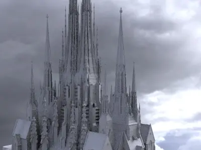 Dark Fantasy Gothic medieval towers 3D 3D model
