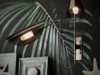 Tulle 2 Wall Lamp in Bronze by Blueprint Lighting 3D model