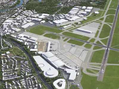 Hamburg - Airport - HAM Low-poly 3D model