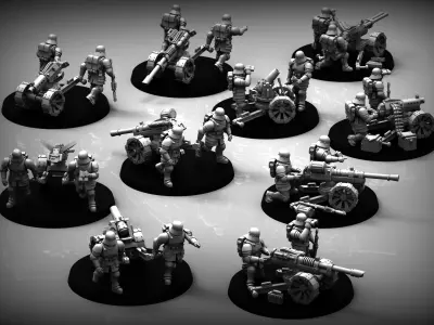 Feudal guard Heavy Weapons teams 3D print model