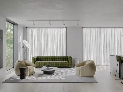 Modern style living room 3D model purchase