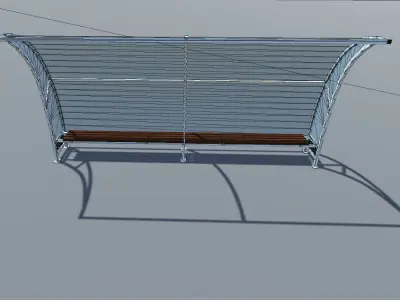 Football Banch Low-poly 3D model