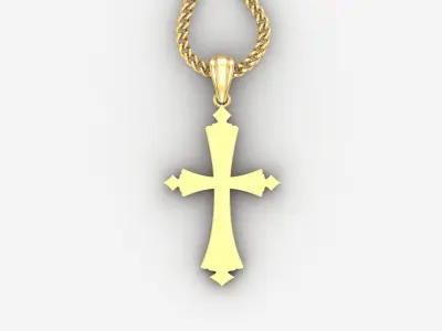 Light Gold 18K Cross Pendant 1CP010 3D print model