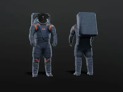 Axiom AxEMU Spacesuit Rigged Low-poly 3D model