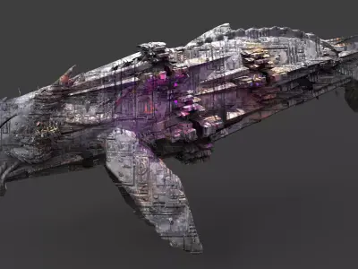 Deep Sea Sci fi whale Rig 3D model