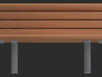 Park bench for landscape or architectural scene Low-poly 3D model