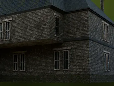 Old Abandoned House07 PBR Unity UE V-Ray Textures Included Low-poly 3D model