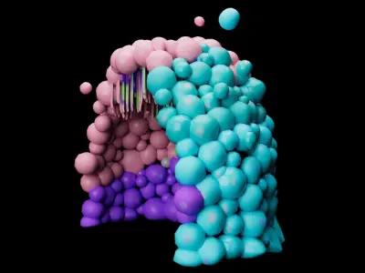 Colorful cave entrance Low-poly 3D model