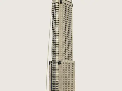 Building Skyscraper City Town Downtown Street Futuristic Utopia Low-poly 3D model 16