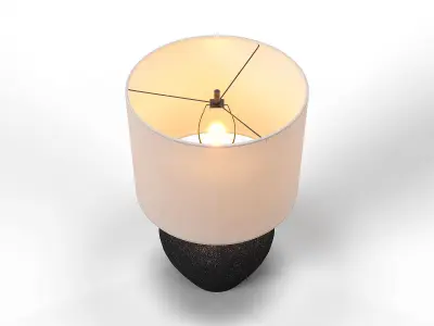 Corfu Black Table Lamp Drum Shade 3D model