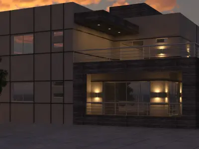 Modern Exterior Villa 3D Model 3D model