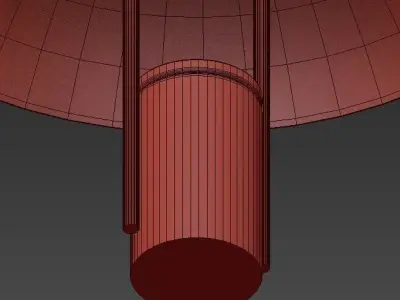 Pendant set of brass lights 3D model
