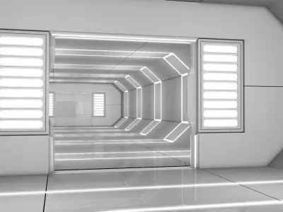 Low Poly Sci Fi Corridor 3D model purchase