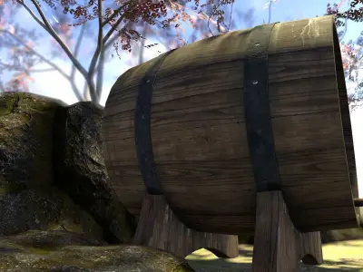 Barrel Beer aaa Low-poly 3D model