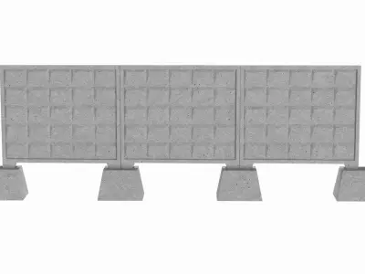 Concrete Wall 3D model 5