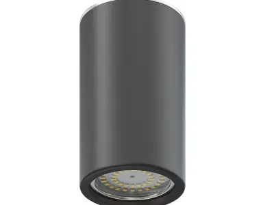 Black Cylindrical Light 3D Model 3D model