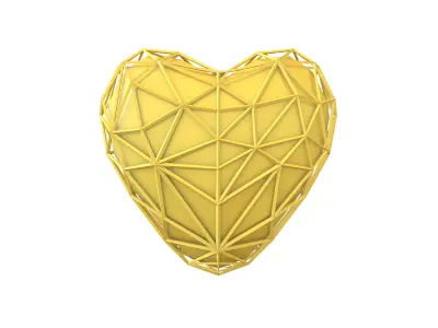 Stylish Heart V4 009 Low-poly 3D model