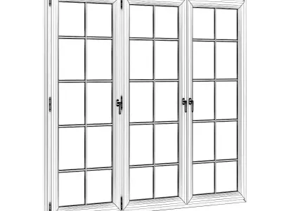 Wooden Window 2570mm x 2300mm 3D model