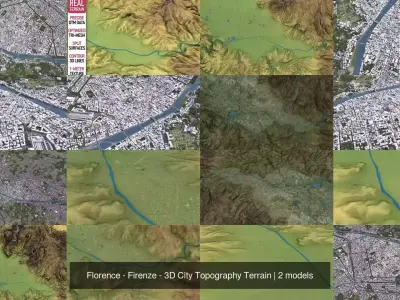 Florence - Firenze - 3D City Topography Terrain 3D Model Pack