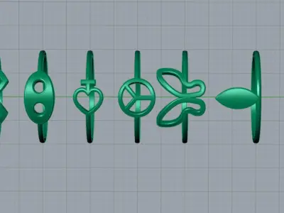 10 Light Wt Rings Printable 3d model 3D print model