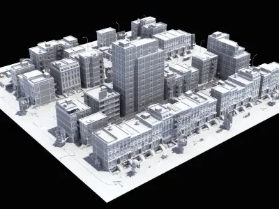 Residential City Block 3D model