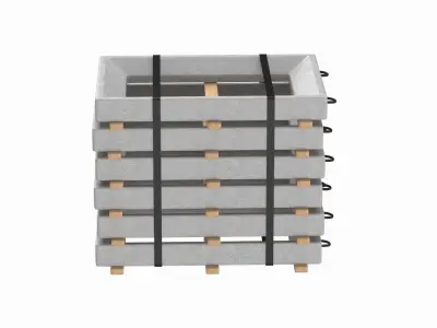 Stack Of Concrete Window Panels 3D model