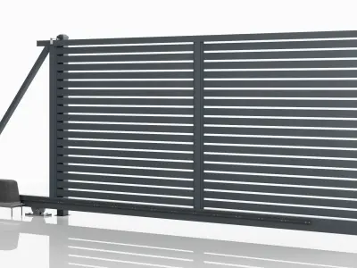 Aluminum Electric Sliding Gate - Model 2 - 8cm - 3D model