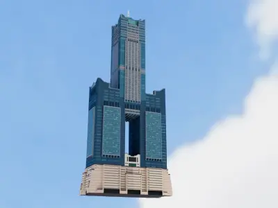 Taiwan Kaohsiung 85 Sky Tower Low-poly 3D model