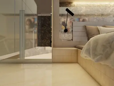 MINIMALIS WHITE MASTER BEDROOM 3D model