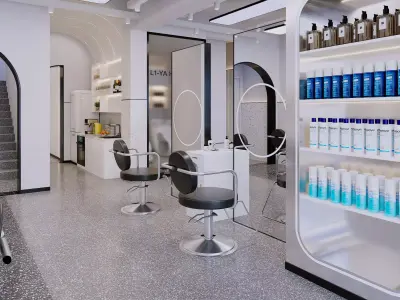 Complete Barbershop Furniture Tools Kit 3D model