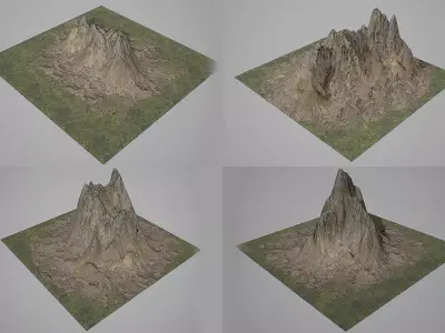Mountains Kitbash Low-poly 3D model