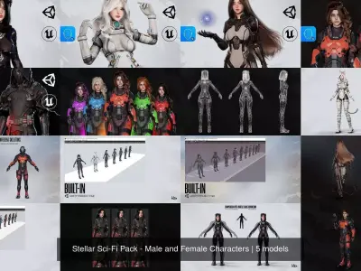 Stellar Sci-Fi Pack - Male and Female Characters