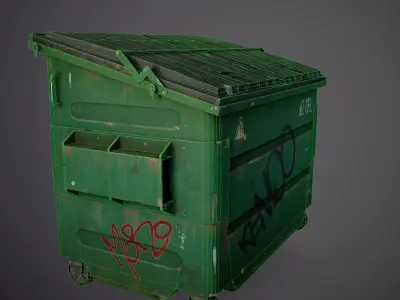 Garbage Container - Gameready Asset Low-poly 3D model