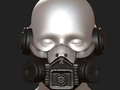 Gas mask helmet scifi futuristic military  Low-poly 3D model buy
