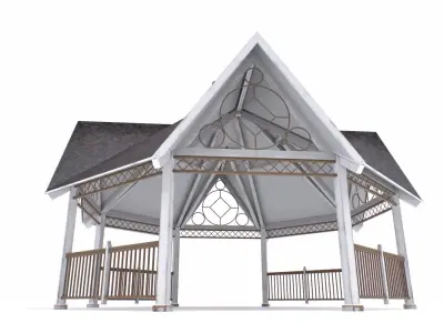 Park Pavilion Shelter Low-poly 3D model