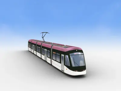 Low Poly Tram 15 Low-poly 3D model