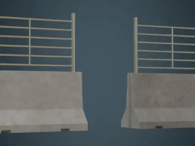 Concrete Barrier 2B Low-poly 3D model
