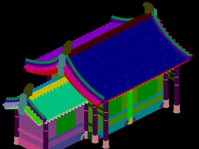 Game Building - Yan overlooking the house 05 3D model