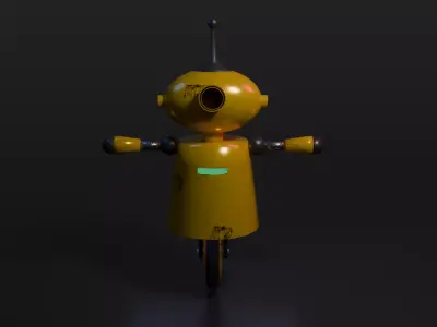 Low-Poly Retro Robot  Low-poly 3D model