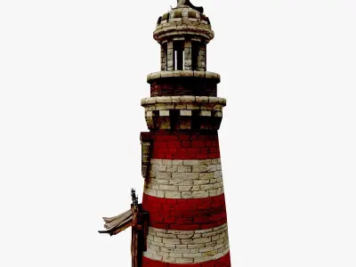 Medieval Lighthouse Low-poly 3D model
