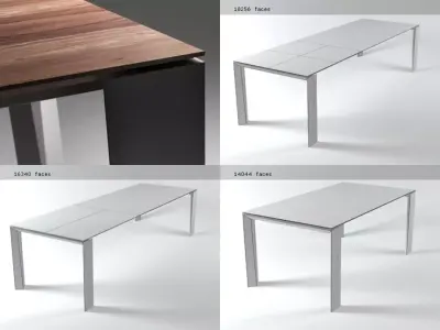 Marano four different tables with top and base 3D model