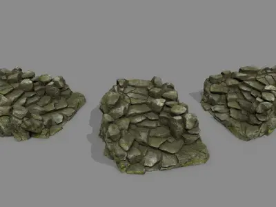Old Rock Stair Low-poly 3D model