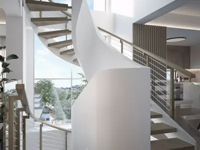Modern Spiral Staircase Model Free 3D model