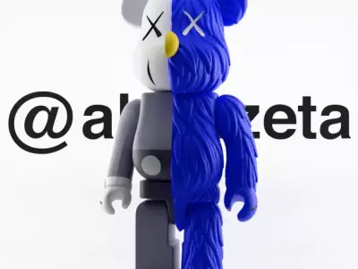 Kaws Companion BFF BearBrick Split Edition Textured 3D model