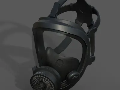 Gas mask helmet 3d model military combat fantasy cyborg  Low-poly 3D model