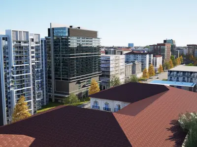 City  Low-poly 3D model purchase