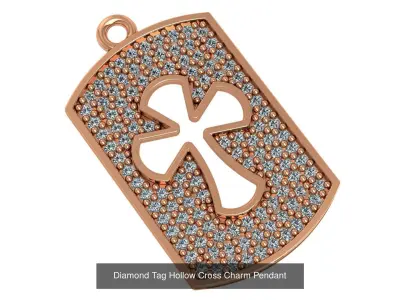 12 Cross Necklace Charm Pendant  3D Model Pack