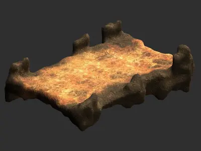 Stone Bridge - Dust Low-poly 3D model