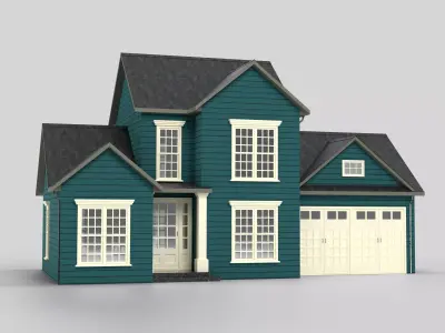 British House Design 01T3 Low-poly 3D model